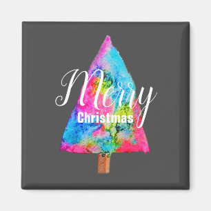 Íman Árvore de Natal moderna, cor azul e rosa