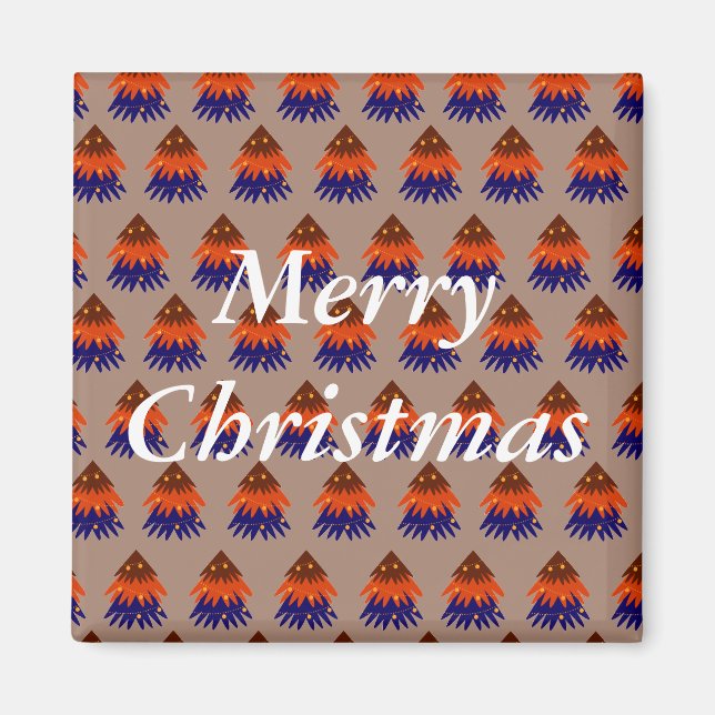 Íman Árvore de Natal Multicolorida - Ímã (Frente)