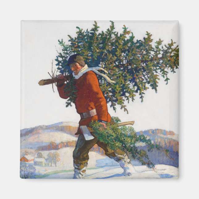 Íman Árvore de Natal | N.C. Wyeth (Frente)