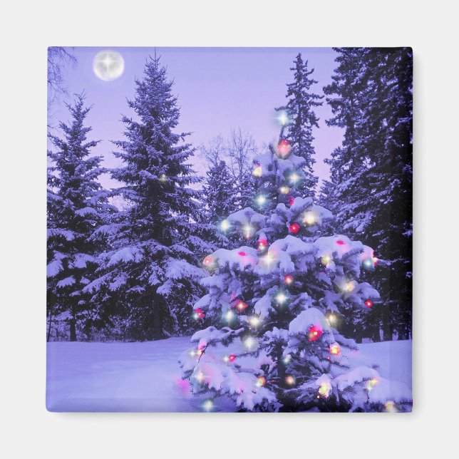 Íman Árvore de Natal na Floresta (Frente)