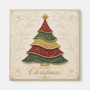 Íman Árvore de Natal Ornamentada a Ouro