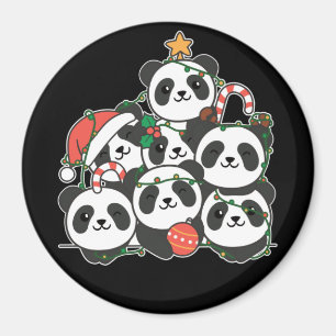 Íman Árvore de Natal Panda Engraçado Magneta de Natal A