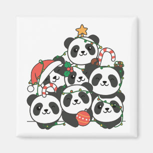 Íman Árvore de Natal Panda Engraçado Magneta de Natal A