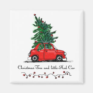 Íman Árvore de Natal & pouco carro vermelho