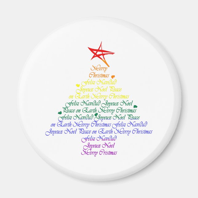 Íman Árvore de Natal Rainbow (Frente)