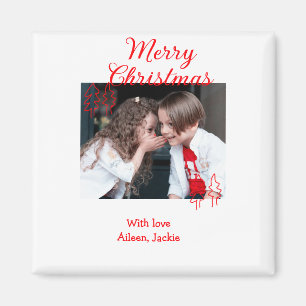 Íman Árvore de Natal retrô Natal crianças foto na