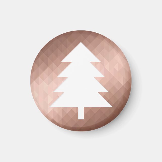 Íman Árvore de natal rosa de ouro mínimo (Frente)
