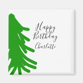 Íman Árvore de Natal verde feliz aniversário Dezembro i