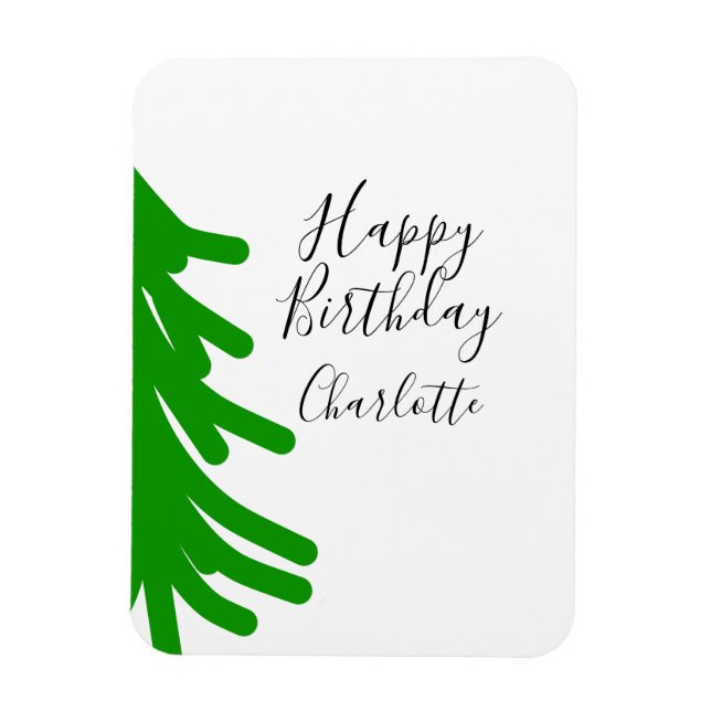 Íman Árvore de Natal verde feliz aniversário Dezembro i (Vertical)
