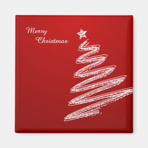 Íman Árvore de Natal Vermelho Feliz
