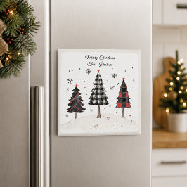 Íman Árvore de Natal Xadrez Personalizada com Nome da F