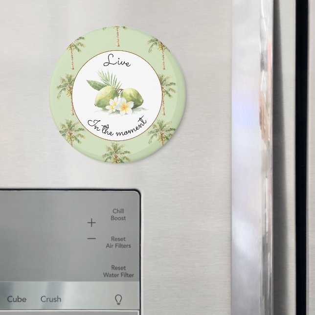 Íman Árvore de Palmeira Tropical Verde Flores de Plumer (In Situ (Fridge))