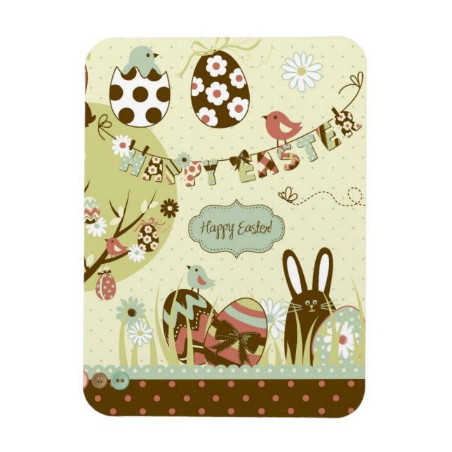 Íman Árvore de páscoa e Linha de Fechamento com Letras (Vertical)