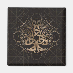 Íman Árvore de vida - Yggdrasil com Triquetra
