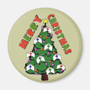 Íman Árvore do boné da enfermeira do Feliz Natal