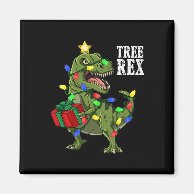 Íman Árvore do Dinossauro de Natal Rex Meninas Crianças (Frente)