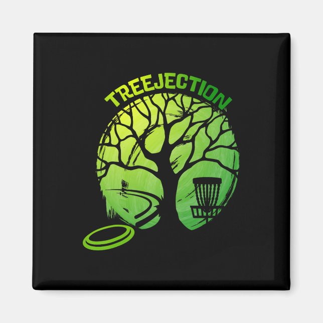 Íman Árvore Gráfica de Disc Golf Engraçada (Frente)