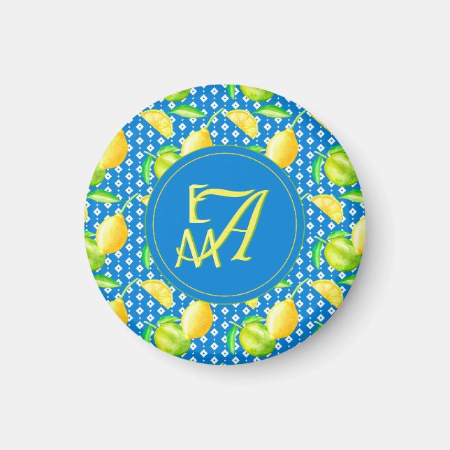 Íman Árvore Lemon Monogramada Azure Azure Decor Novo (Frente)