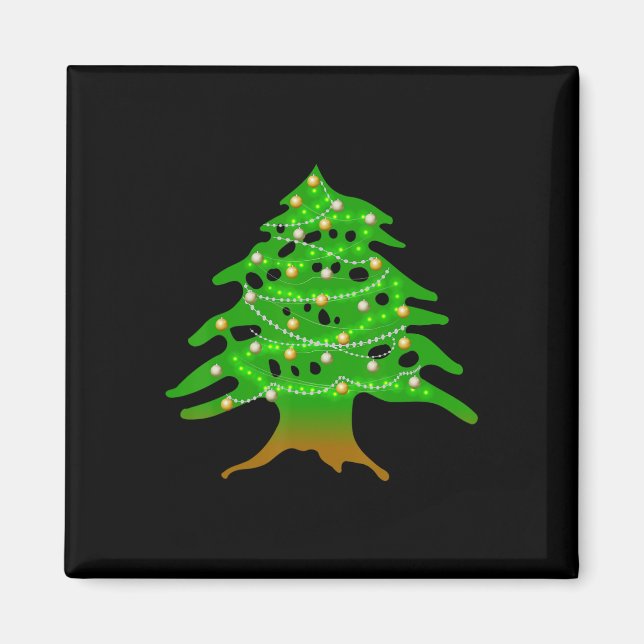 Íman Árvore Libanesa Natal Bandeira do Líbano Ced (Frente)