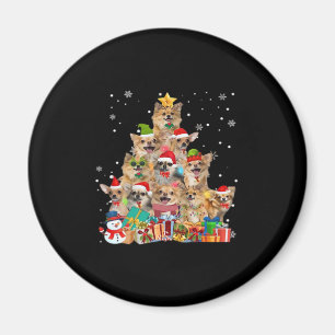 Íman Árvore natalícia Xmas Luzes Chihuahua Clássica T-S