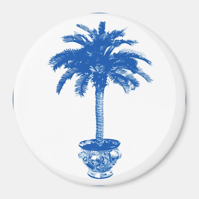 Íman Árvore Palm Potente - azul de cobalto e branco (Frente)