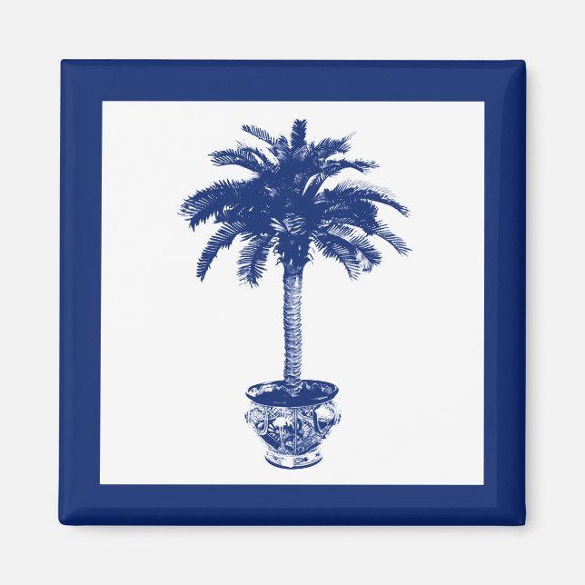Íman Árvore Palm Potente - marinho azul e branco (Frente)