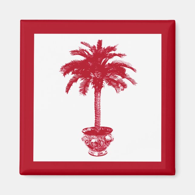 Íman Árvore Palm Potente - vermelho e branco profundos (Frente)