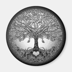 Íman Árvore Prateada com Coração