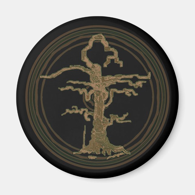 Íman Árvore sem fio marrom abstrato (Frente)