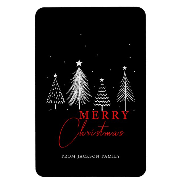 Íman Árvore Simples de Pinheiros de Natal Elegante (Vertical)