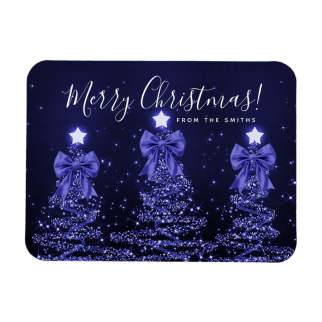 Íman Árvores de Natal azuis marinho de Natal  (Horizontal)