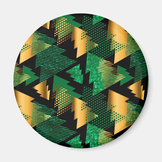 Íman árvores de natal de ouro negro (Frente)