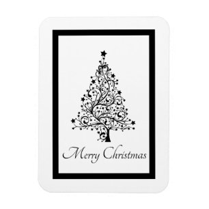 Íman Árvores de Natal Dual Black and White Minimalíst