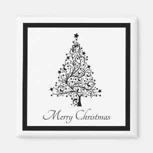 Íman Árvores de Natal Dual Black and White Minimalíst