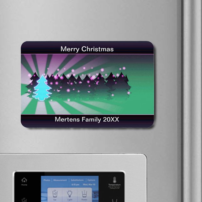 Íman Árvores de Natal Flexíveis em Férias Verdes (Christmas Trees Shades of Green Holiday Flexible Magnet)