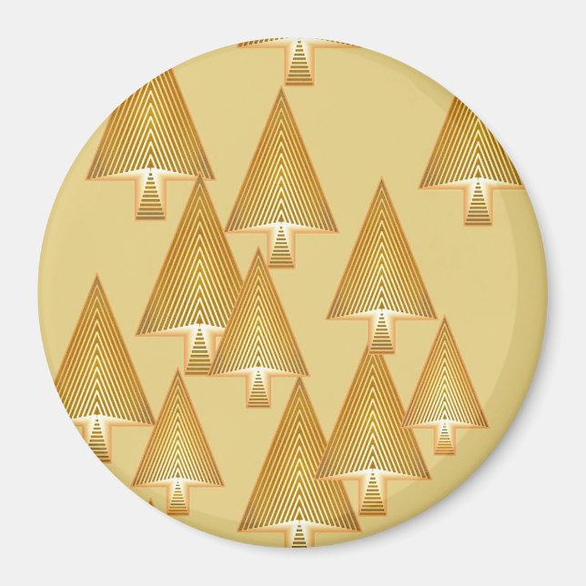 Íman Árvores de Natal metálicas modernas - dourado amar (Frente)