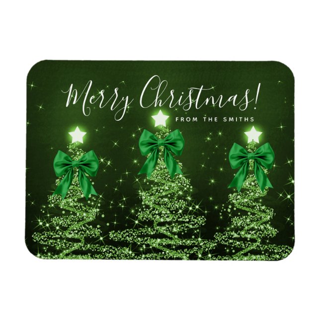 Íman Árvores de Natal Verdes de Férias Saudação  (Horizontal)
