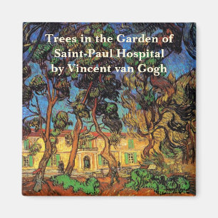 Íman Árvores de Van Gogh no Jardim, Hospital de Saint P