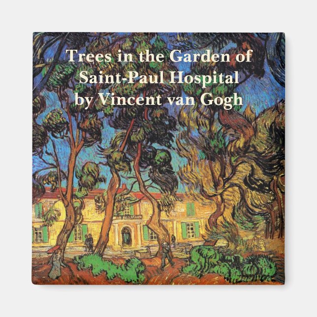 Íman Árvores de Van Gogh no Jardim, Hospital de Saint P (Frente)