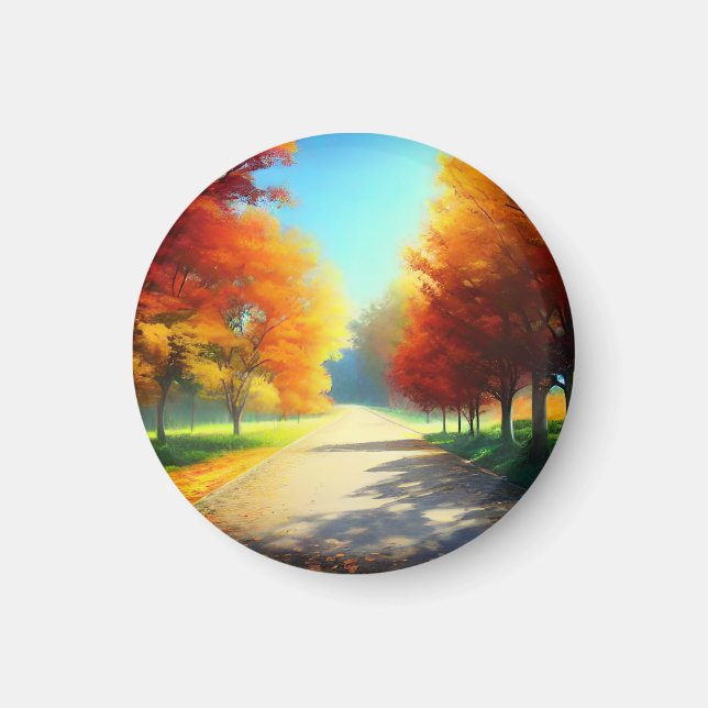 Íman Árvores do outono na Floresta (Frente)