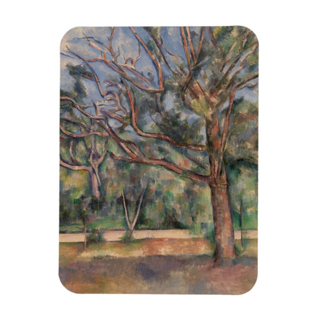 Íman Árvores e Estrada, Paisagem Pós-Impressionista (Vertical)