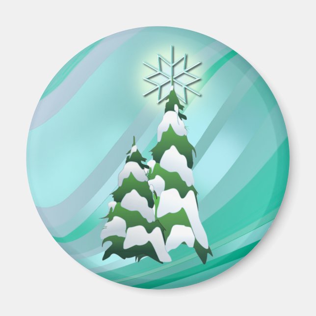 ÍMAN ÁRVORES E ESTRELA DE NATAL POR SHARON SHARPE (Frente)