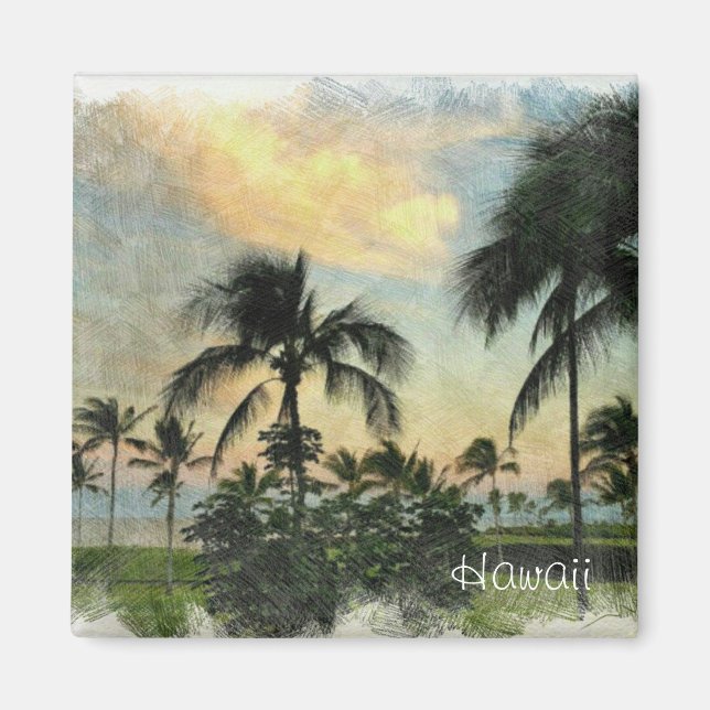 Íman Árvores solares e tropicais (Frente)