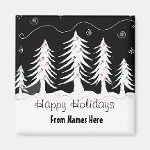 Árvores Whimsical em Preto e Branco