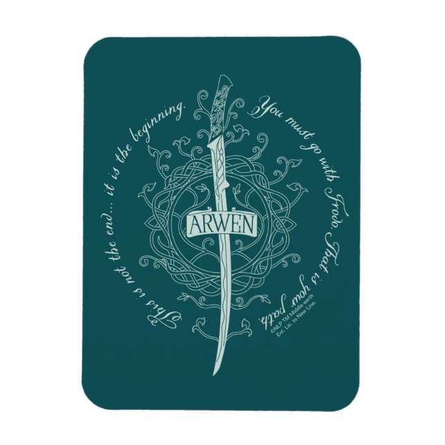 Íman ARWEN™ Elven Sword Quote (Vertical)