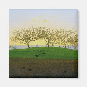 Íman As colinas e os campos Ploughed aproximam Dresden