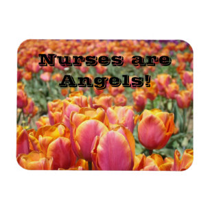 Íman As enfermeiras são Anjos! ímãs Flores de Tulipa Co