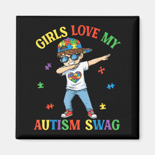 Íman As meninas amam meu swag de autismo Dabbing Boy Pe