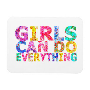 Íman As meninas podem fazer tudo camiseta motivacional