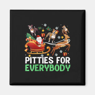 Íman As Mulheres Vestiam O Cachorro De Pitbull De Natal